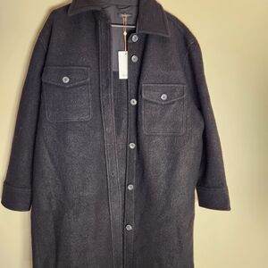 Quince Men's Charcoal Wool Shirt Jacket